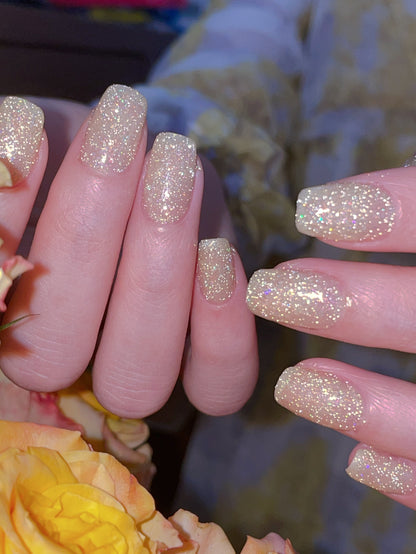 Stunning gold flash reflective gel polish