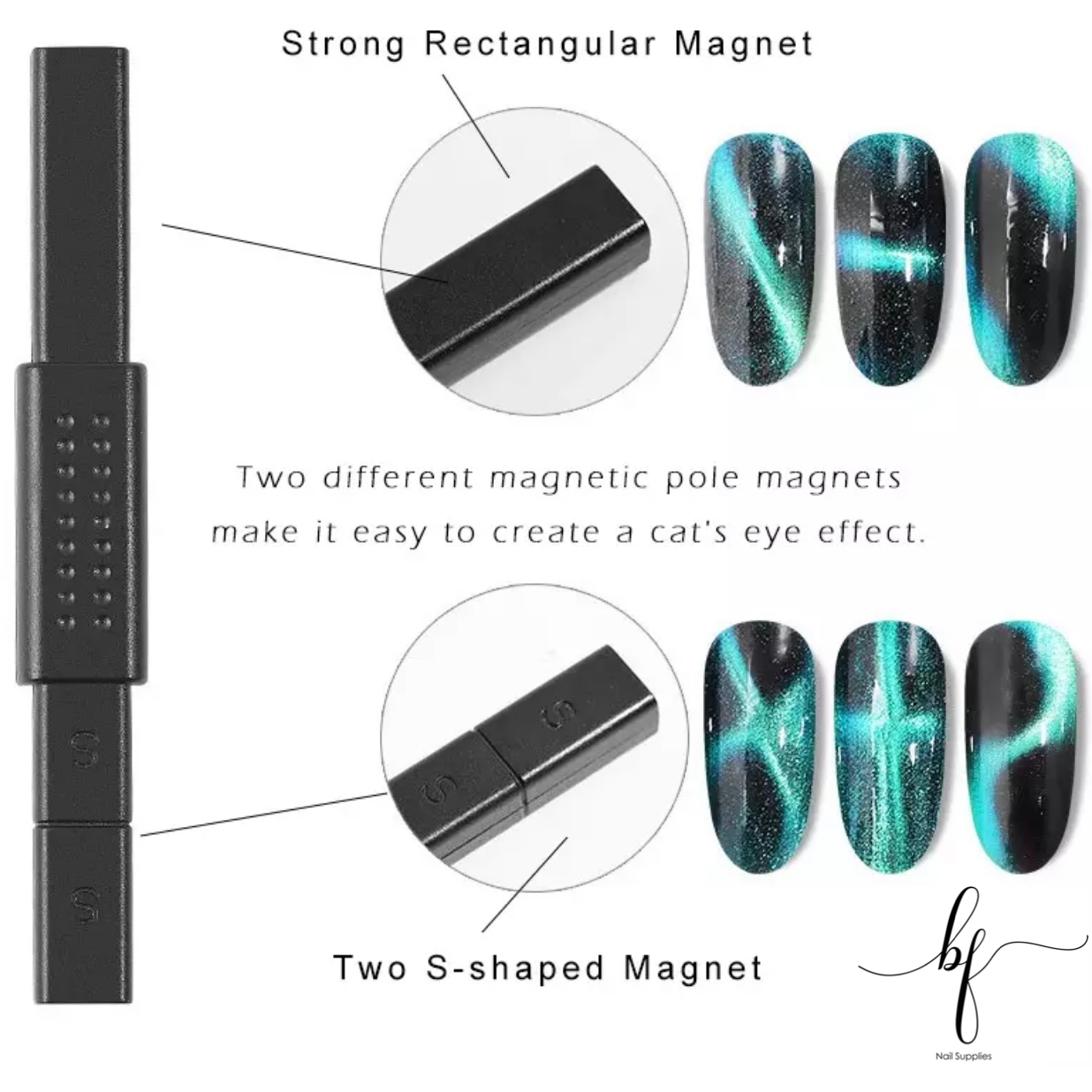 Lavender Strong Rectangular Black Magnet Cat Eye Gel Tool