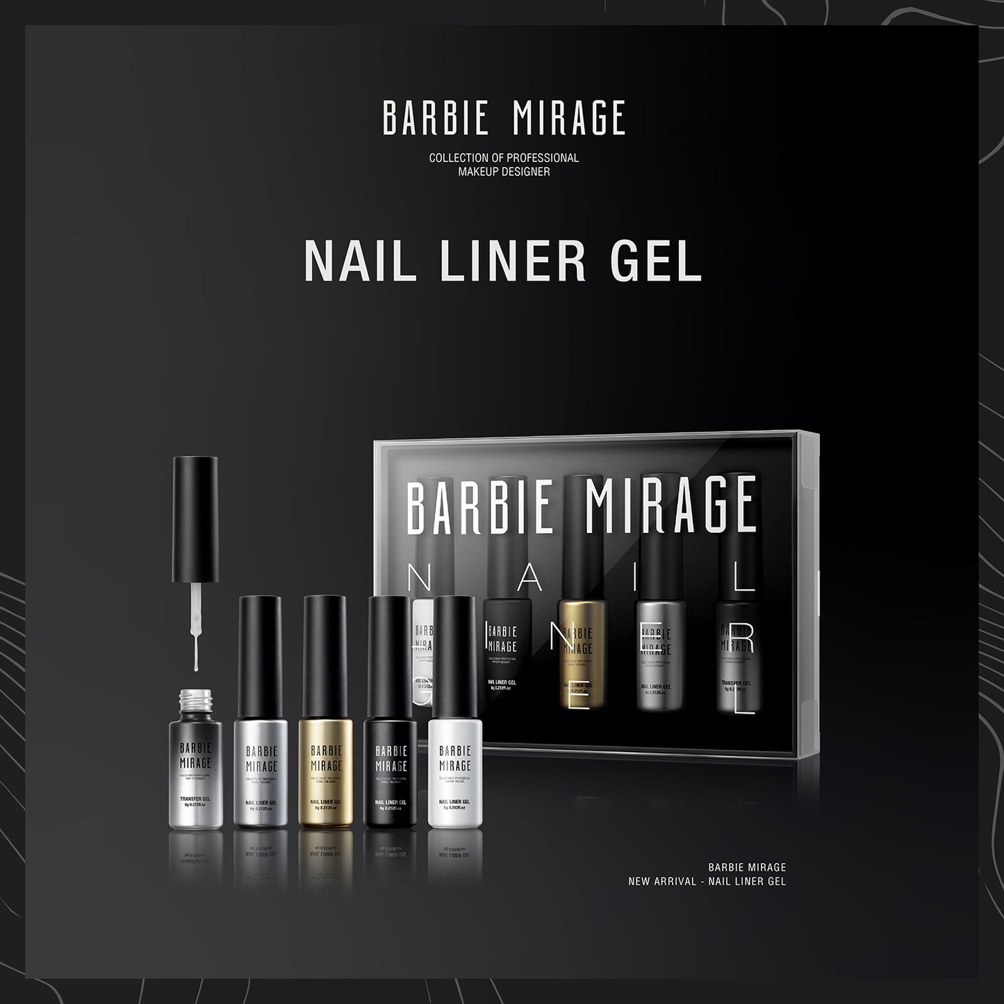 Barbie Mirage Nail Liner Gel & Foil Transfer Gel Pack