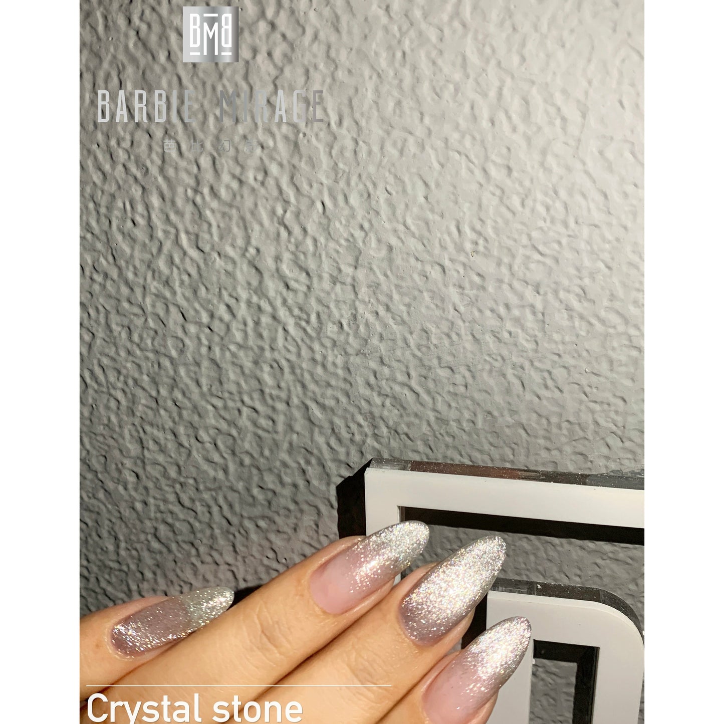 Dark Gray Silver Cateye Magnetic Gel Crystal Stone