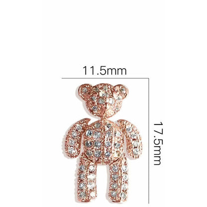 Light Gray Moving Teddy with Zirconia x 2