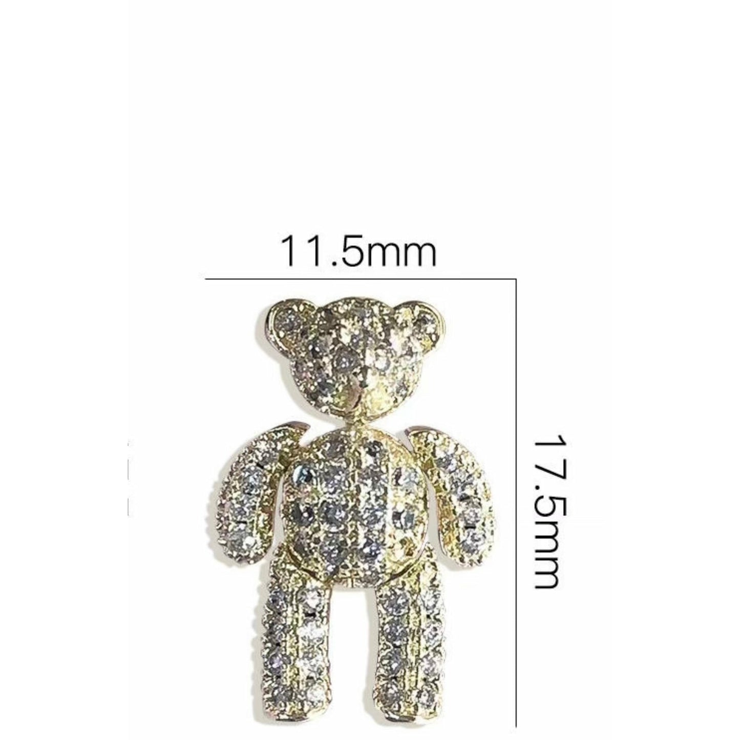 Light Gray Moving Teddy with Zirconia x 2