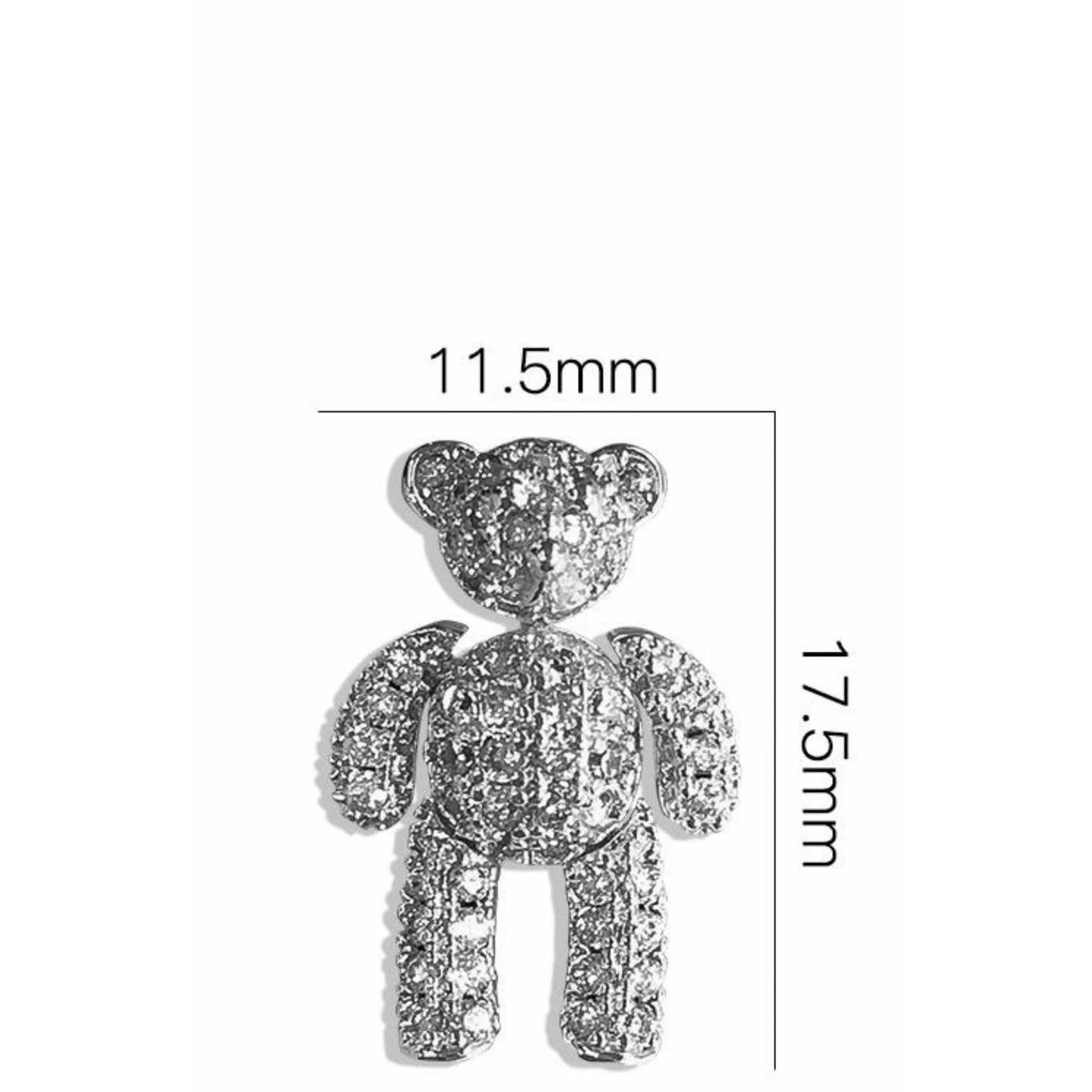 Gray Moving Teddy with Zirconia x 2