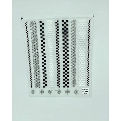 Light Gray Black and White Border Stickers Decals