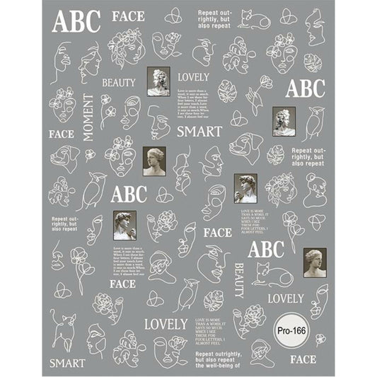 Light Slate Gray Abstract Art Faces stickers