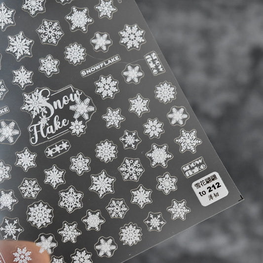 Dim Gray Snow Flakes Collection Stickers