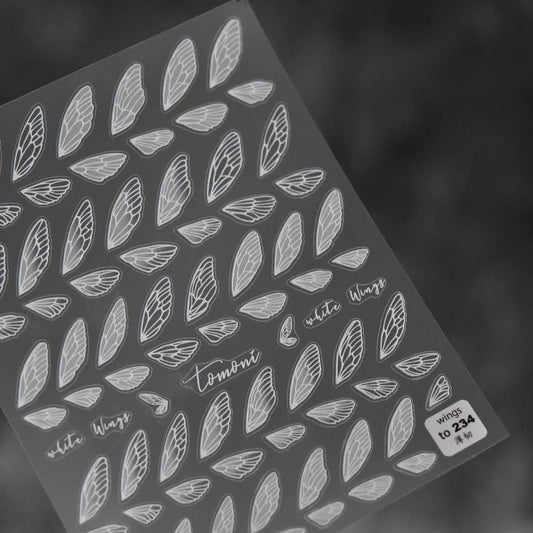 Dark Slate Gray White Wings Stickers