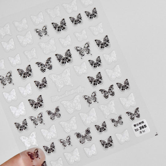 Black & WhiteLace Butterfly Stickers